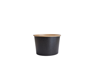 Noir 500ml Medium Paper Salad Bowl Black 115Diax75H