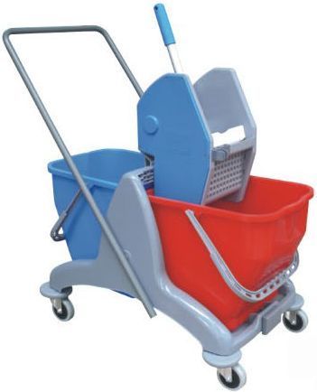 NZ Janitor Dual Dirty / Clean Water Mop Bucket on Trolley