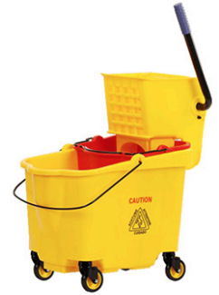 DuraBlend Deluxe Yellow Down Press Mop Bucket w/ Dirty Water Insert