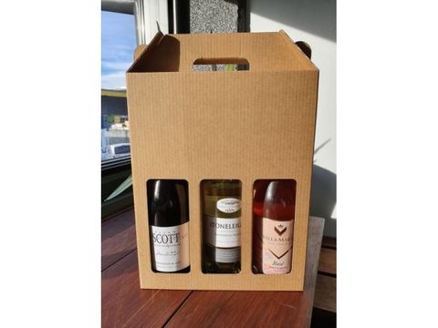 3 Bottle Wine Carry Box KRAFT (Brown)