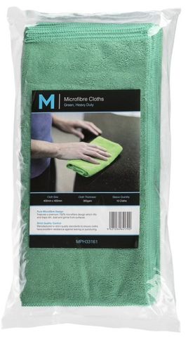 Matthews Green 10pack Microfibre Cloths 400mm x 400mm, 300gsm