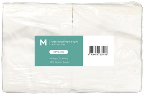 Matthews #3 Grease Proof Bag 185x220mm 1000pk