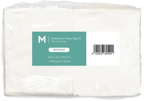 Mathews #2 Grease Proof Bag 165mmx190mm 1000pk