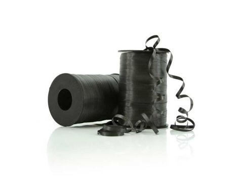 Ribbon Black Curling Crimped 5mm x 500m