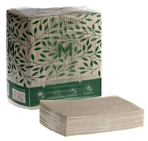 Matthews Brown Dispenser Napkins 500pk 210mm x 330mm 1 Ply