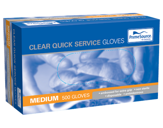 Prime Source Quick Service Gloves Medium Powder Free 500 per pk