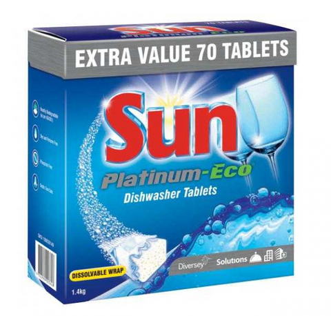 Diversey Sun Platinum Eco Dishwash Tablets 70 units per pk