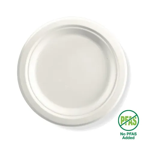 Biopak 23cm / 9" Round Plant Fibre Plate 125 units per slve