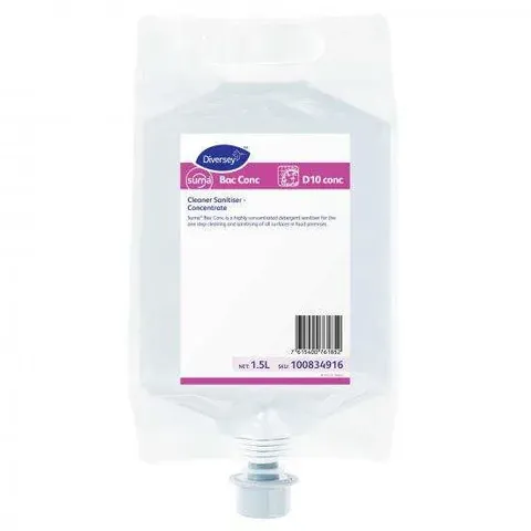 Diversey Suma D10 J-Flex Cleaner Sanitiser Concentrate 1.5 Ltr
