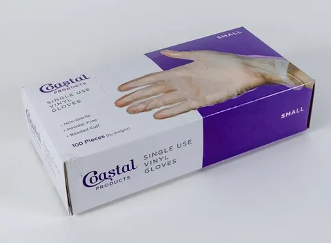 Coastal Larger Clear Vinyl Gloves