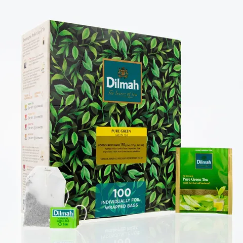 Dilmah Tea Bags Natural Green Tea Infusion Foil Enveloped 100 units per pk