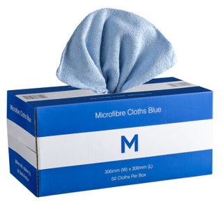 Matthews Blue Microfibre Cloths Dispenser Box 50 per box