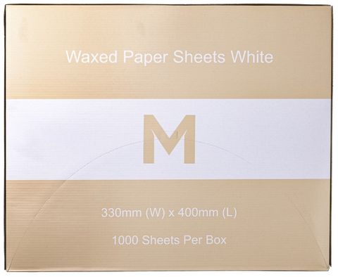Waxed Paper Sheets Large White 330x400mm 1000pack