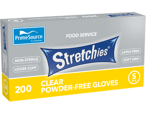 Glove Plastic Clear Stretchies Small 200 pkt