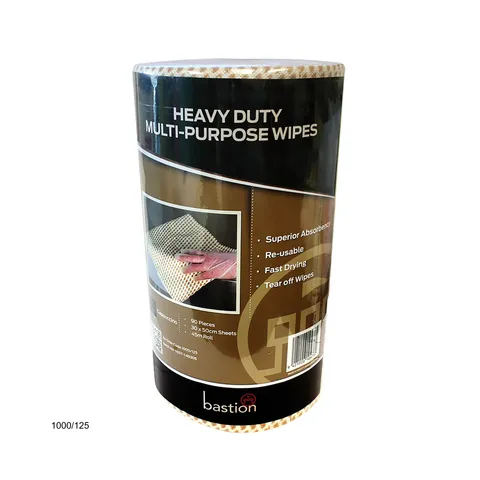 Bastion Cappuccino Heavy Duty Wipes 90Sht Roll