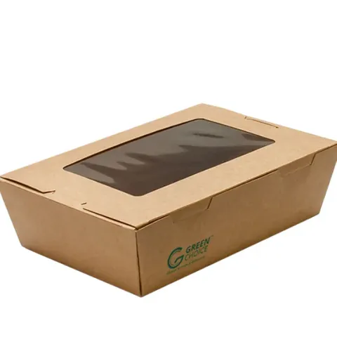 Green Choice Take Away Box With Window Large 50 units per slve