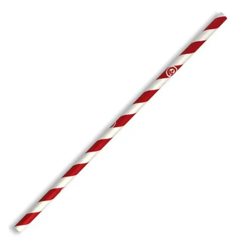 Biopak 6mm Regular Red/White Stripe Biostraw 250 units per slve