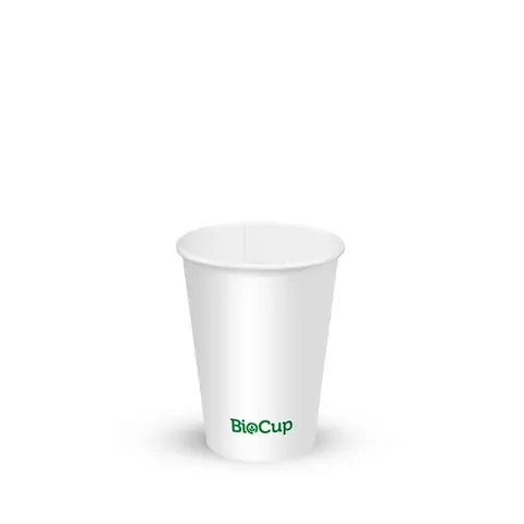 Biopak 200ml / 6oz (73mm) White Cold Paper Water BioCup 50 units per slve