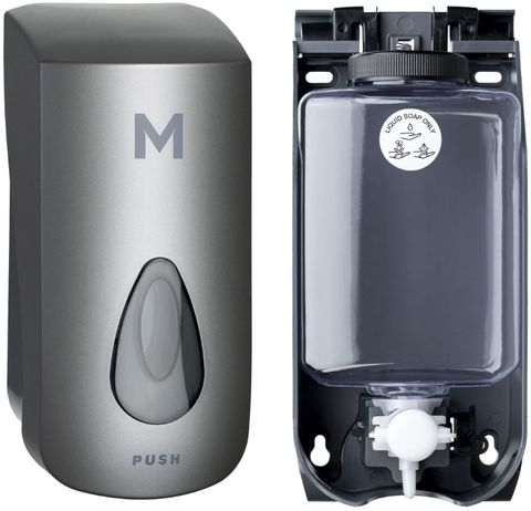 Matthews Fill Your Own Wall Dispenser - Liquid Soap - Silver 1000ml Capacity