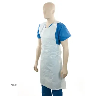 White Apron Disposable One Size 100 per sleeve