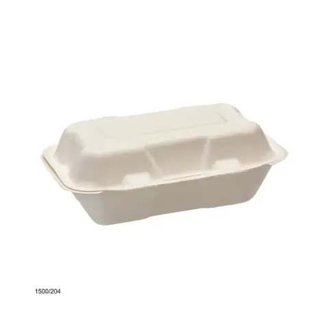 Green Choice Sugar Cane Rectangular Clamshell Large 50 units per slve
