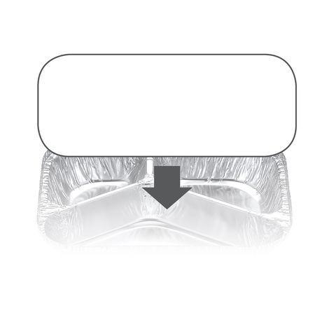 Confoil Lid 2 Compartment Meal Tray 500 per slve