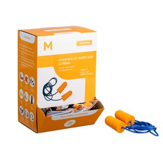 Matthews 100 pr Pck Corded Bullet Ear Plugs Class 5 Orange 28.0dB