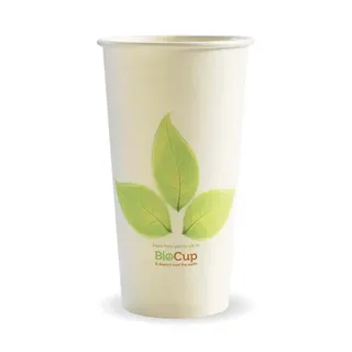 Biopak 595ml / 20oz (90mm) Leaf Single Wall BioCup 25 units per slve