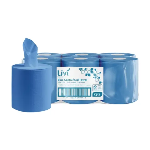 Livi Essentials Centrefeed Blue 2 Ply 180m