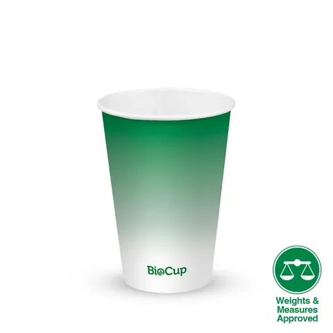 Biopak 420ml / 14oz (90mm) Green Cold Paper BioCup 50 units per slve