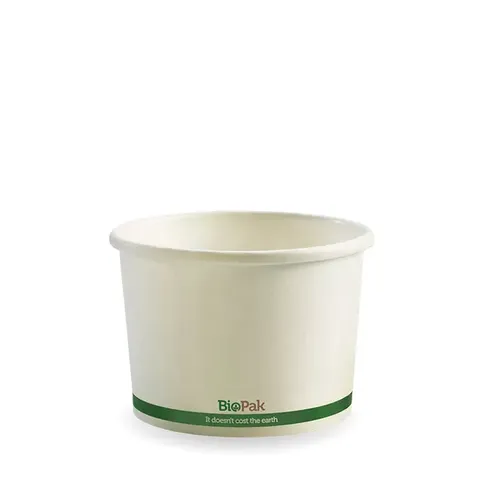 Biopak 250ml / 8oz White BioBowl 50 units per slve
