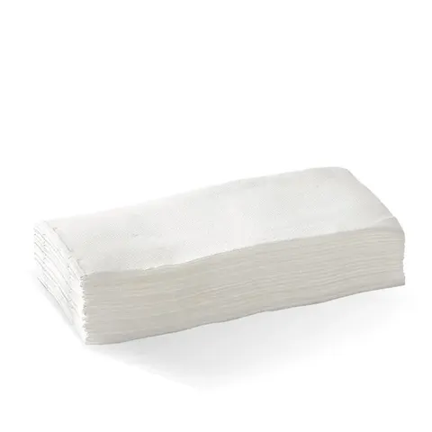 Biopak 2-Ply 1/8 Fold White Quilted Dinner BioNapkin 100 units per slve