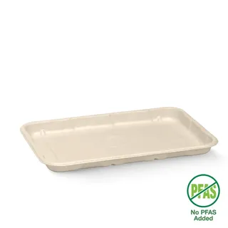 Biopak 21x14x2cm / 8x5" Plant Fibre Produce Tray 125 units per slve