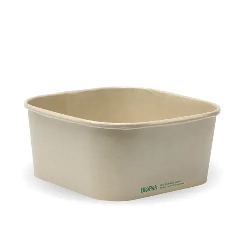 Biopak1400ml Kraft BioBoard Square Takeaway Base 50 units per Slve
