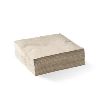 Biopak 2-Ply Natural Corner Embossed Cocktail BioNapkin 250 units per slve