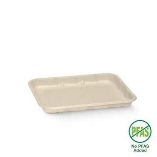 Biopak 16x14x2cm / 6x5" Plant Fibre Produce Tray 125 units per slve