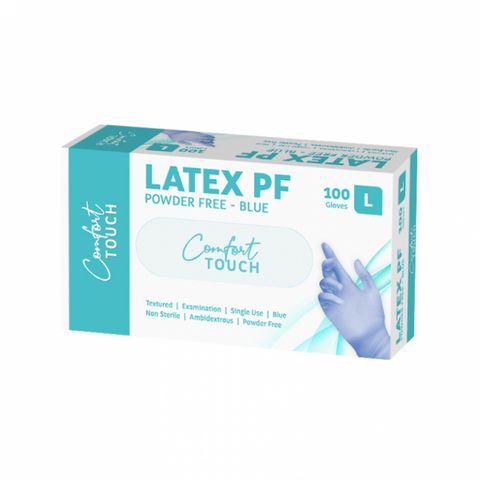 Comfort Touch Large Blue Latex Gloves 100pk