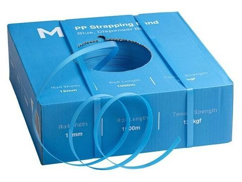 Matthews 12mmx1000mx0.60mm Blue Strapping 120Kgf