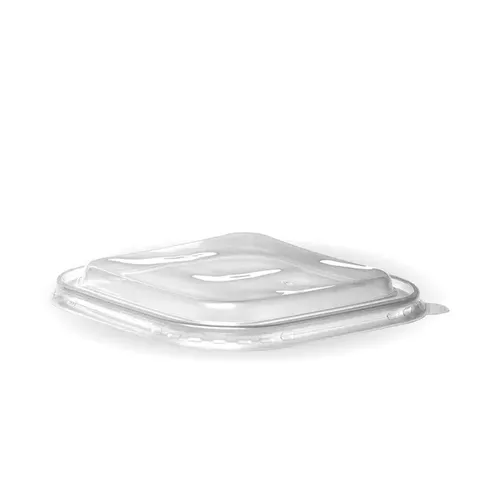 Biopak 750ml -1400ml Clear PP Square (HOT) Lid 50 units per Slve