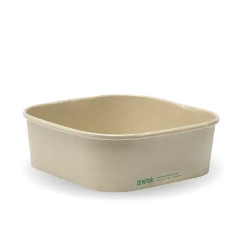 Biopak 1000ml Kraft BioBoard Square Takeaway Base 50 units per Slve