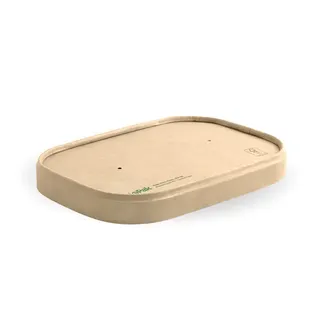 Biopak 500-1,000ml Kraft Paper BioBoard Takeaway Lid 25 units per slve