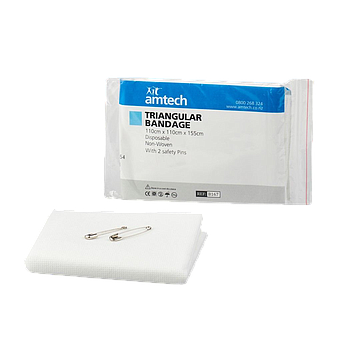 Amtech Triangular Bandage with Safety Pins 110 x 110 x 155cm