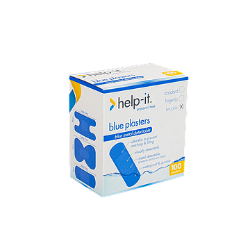 Help-It Blue Metal Detectable Knuckle Plasters 100pk