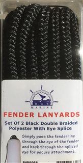 FENDER LANYARD BRAID BLK 6MMX1.5MTR PAIR