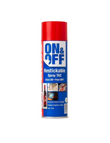 ADOS ON & OFF RESTICKABLE SPRAY TAC 550ml AEROSOL