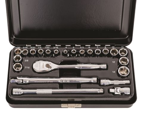 GEARWRENCH 23pc 1/4dr MET/SAE SOCKET SET