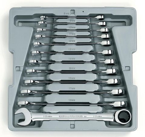 GEARWRENCH COMBINATION RATCHET WRENCH MET 12pc SET 8-19mm