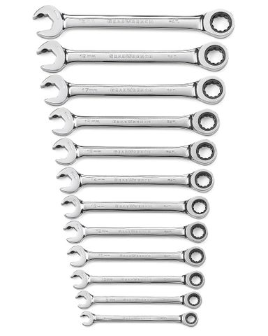 GEARWRENCH METRIC SPANNER 12pc SET RATCHET RING & RATCHET OE