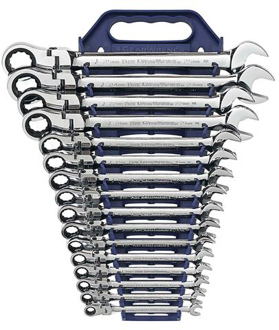 GEARWRENCH 16pc METRIC FLEX HEAD RATCHETING SET