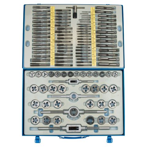 TAP & DIE SET 110pc SAE/METRIC CFM UNC UNF PIPE METRIC SKC